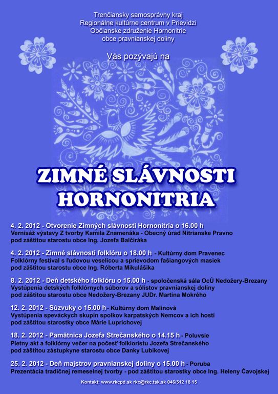 Zimné slávnosti Hornonitria - plagát Zimné slávnosti Hornonitria - plagát